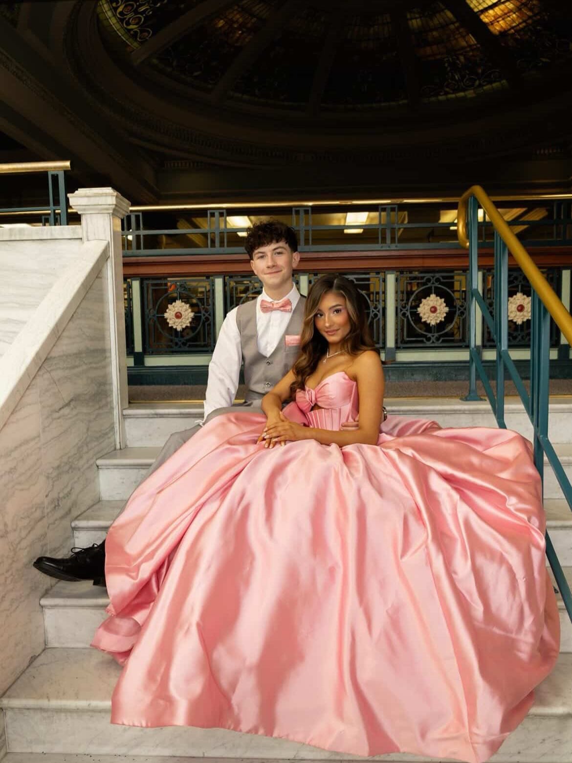 Blush Corset Sweetheart Ball Gown Long Quinceanera Dress with 3D Flower