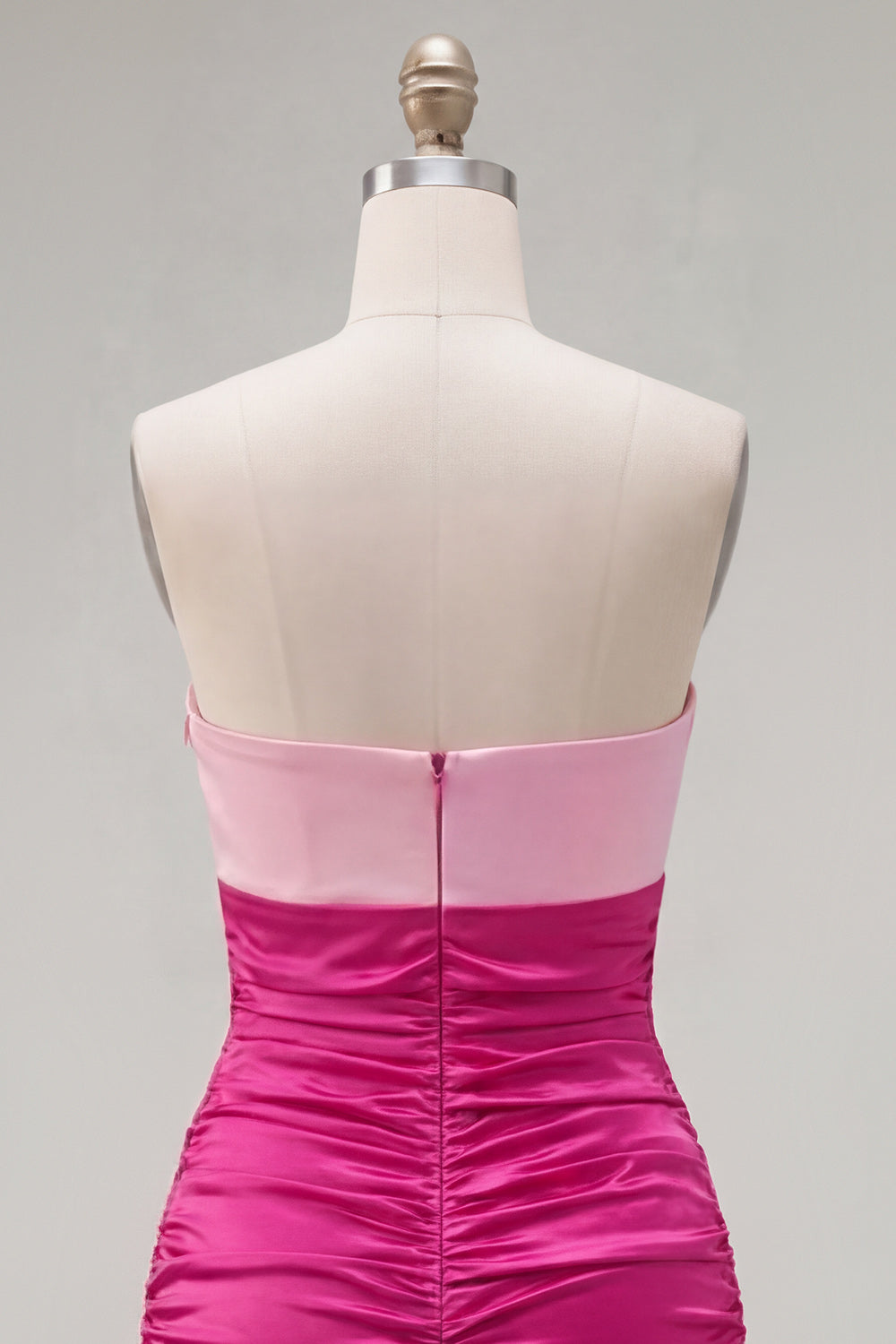 Pink Fuchsia Color Block Keyhole Short Tight Homecoming Dress