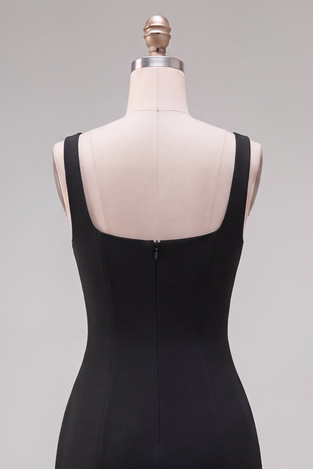 Black Square Neck Ruffled Short Tight Birthday Dress