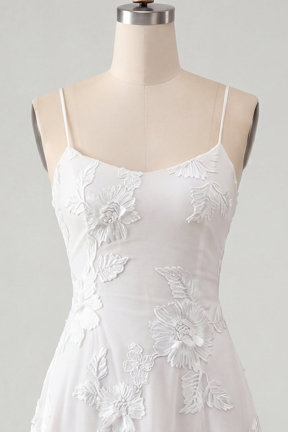 Dark Green A-Line Spaghetti Straps Floral Short Birthday Dress