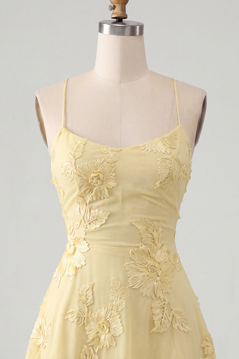 Dark Green A-Line Spaghetti Straps Floral Short Birthday Dress