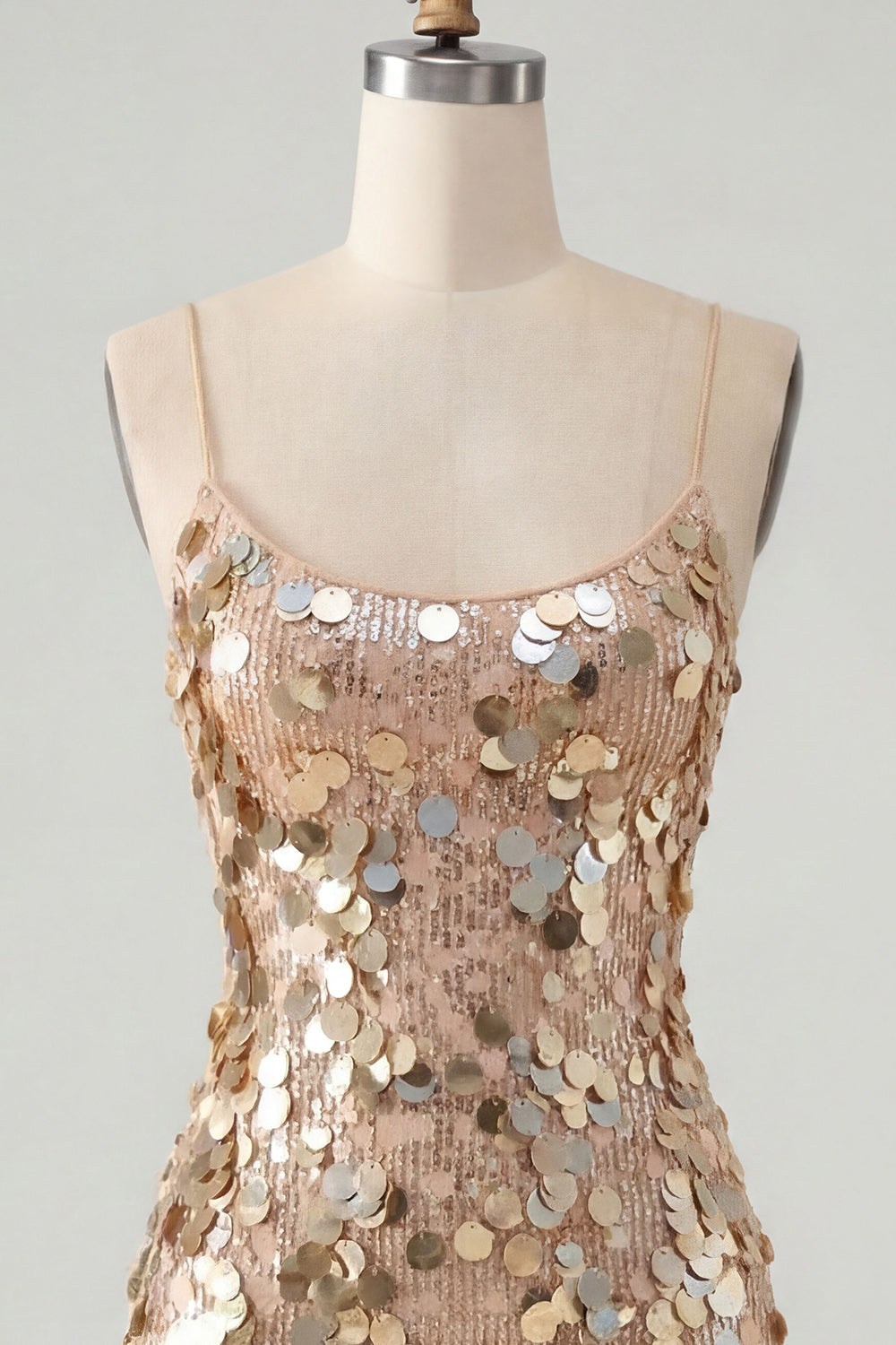 Sparkly Burgundy Sequin Tight Spaghetti Straps Short Birthday Dress