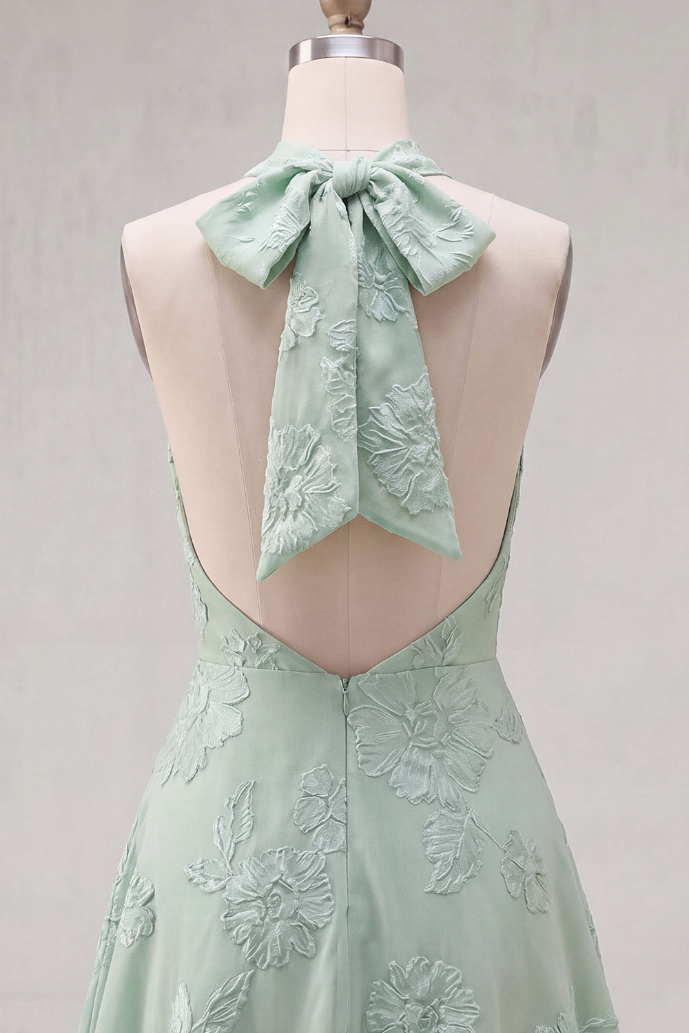 Yellow A-Line Halter Floral Short Birthday Dress with Bow