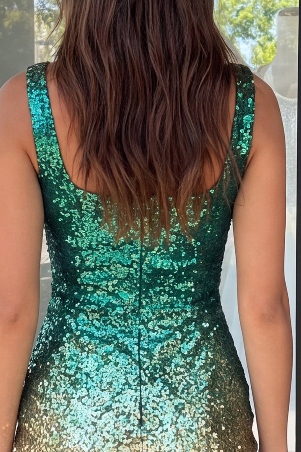 Royal Blue and Gold Sparkly Sequin Short Tight Homecoming Dress with Slit