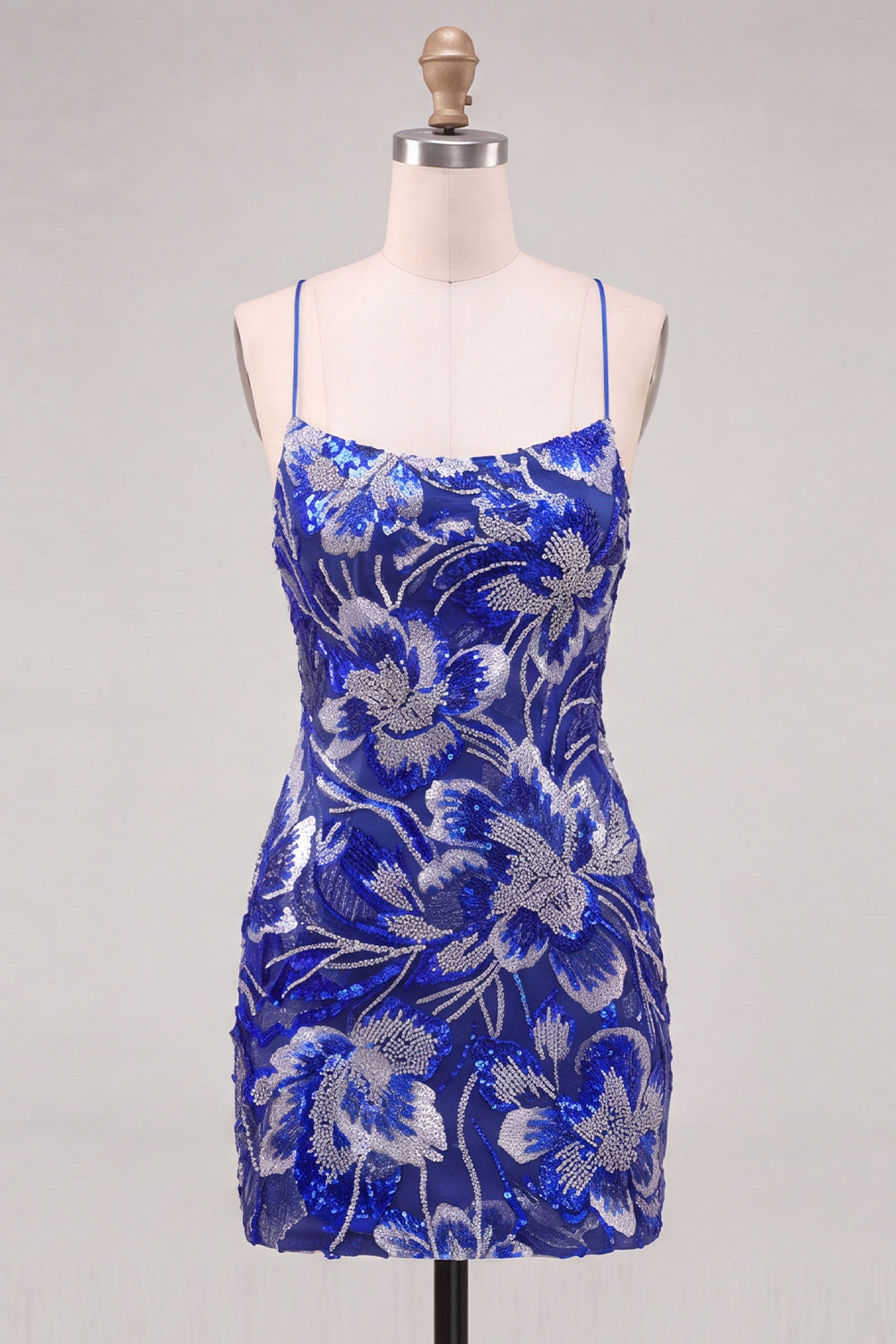 Dark Green Sparkly Floral Beaded Tight Short Birthday Dress