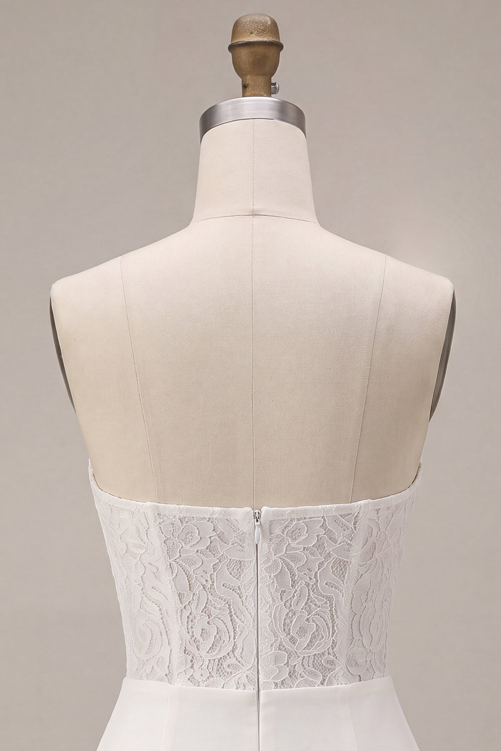White Lace Strapless Ruched Tight Short Corset Birthday Dress