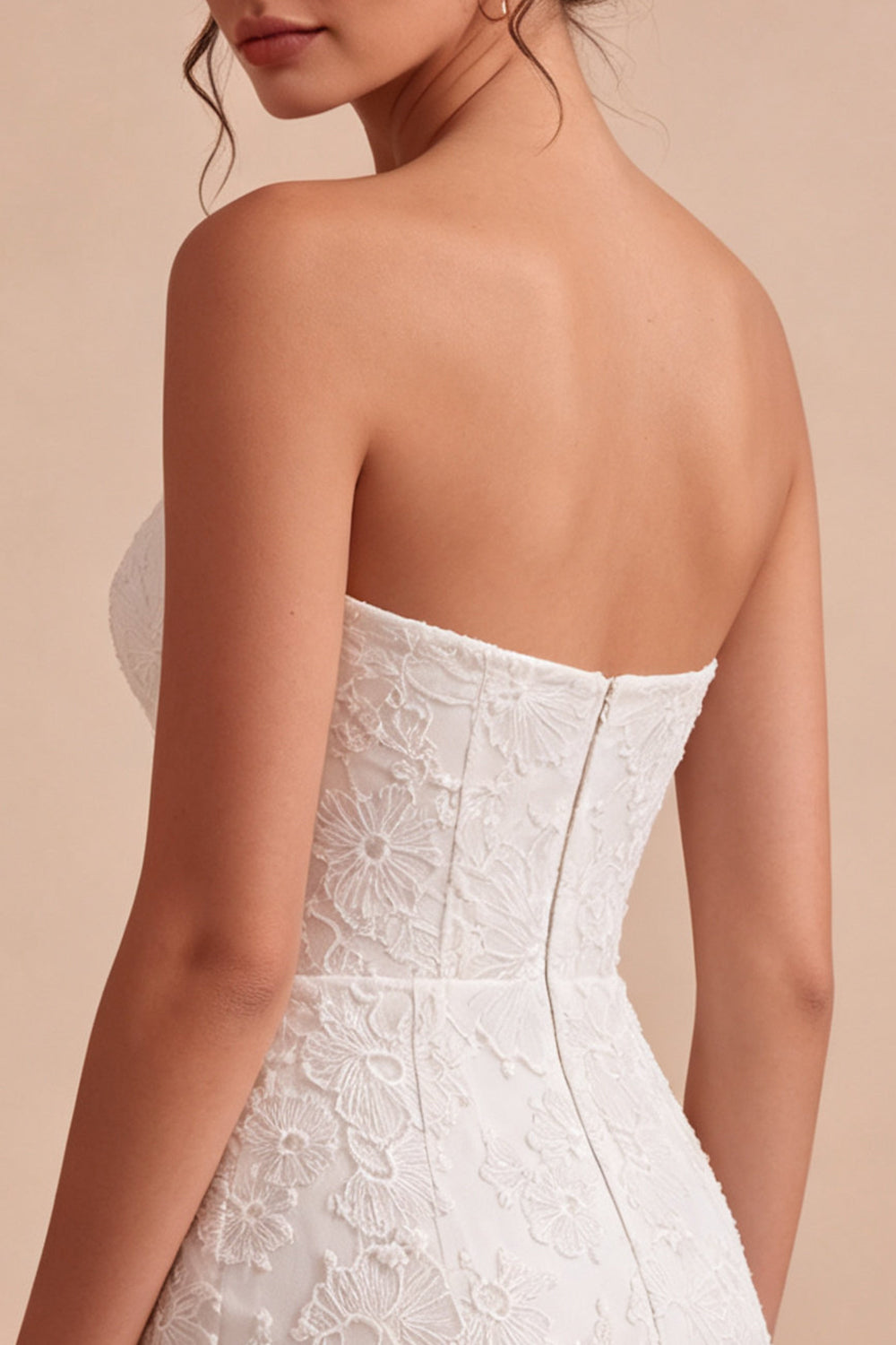 White Lace Floral Tight Sweetheart Short Corset Birthday Dress