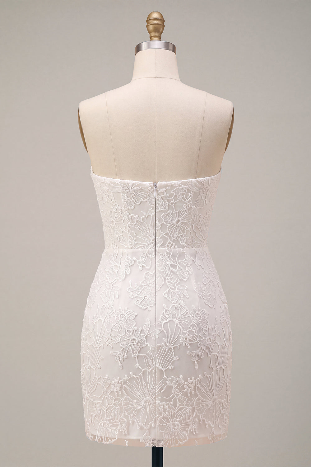 White Lace Floral Tight Sweetheart Short Corset Birthday Dress