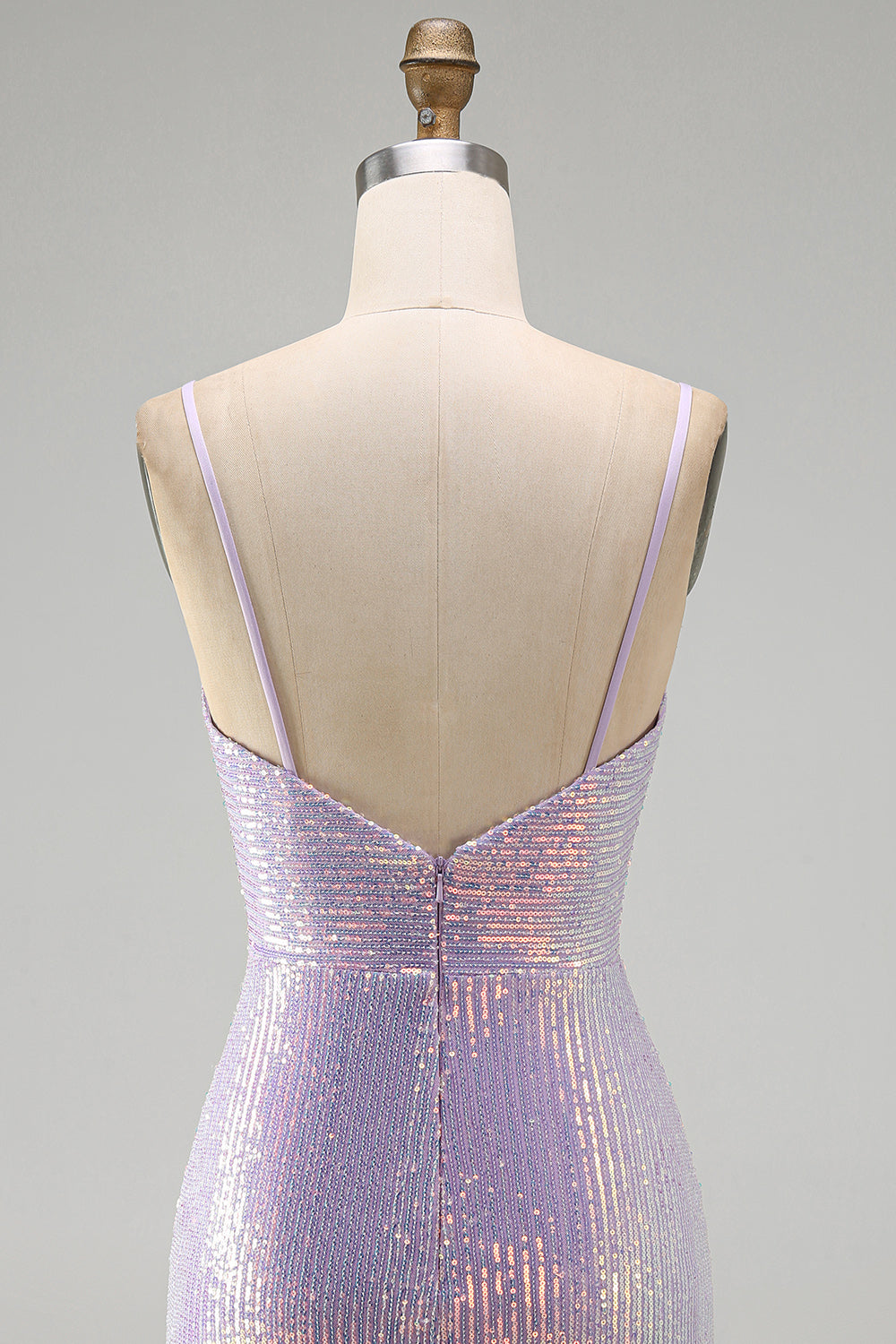 Lilac Tight Sparkly Cowl Short Sequin Birthday Dress