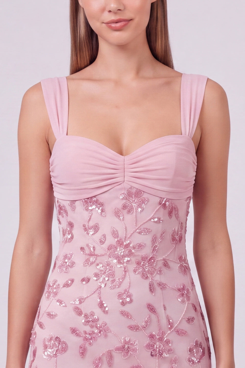 Fuchsia Floral Ruched Bodycon Short Homecoming Dress