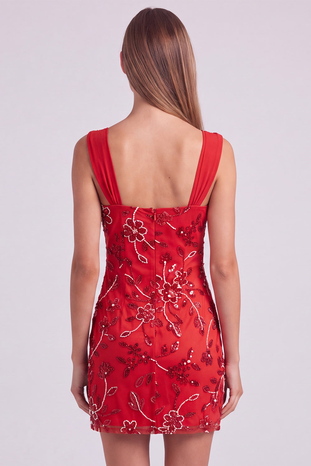 Fuchsia Floral Ruched Bodycon Short Homecoming Dress