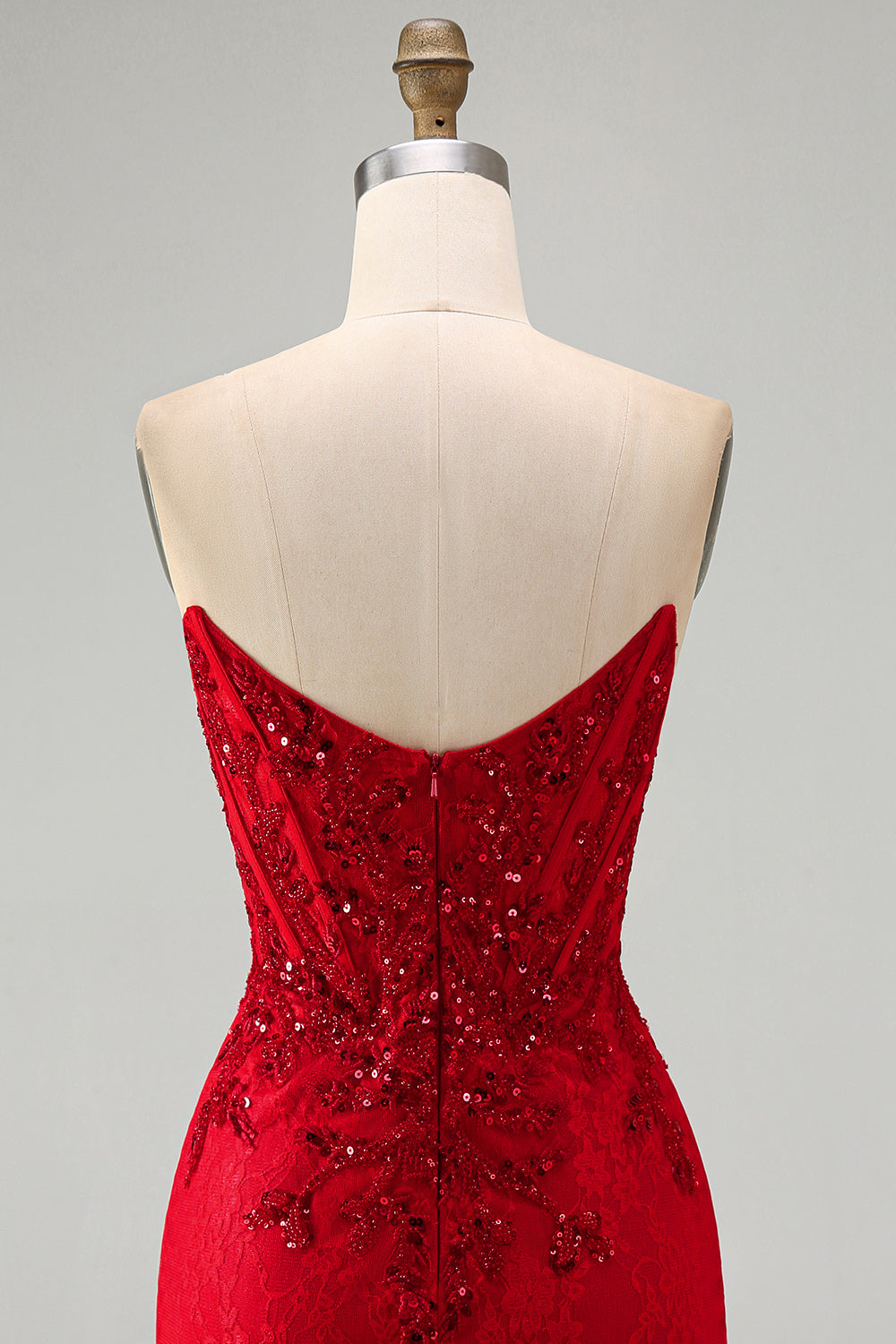 Red Corset Sequins Sweetheart Bodycon Short Homecoming Dress
