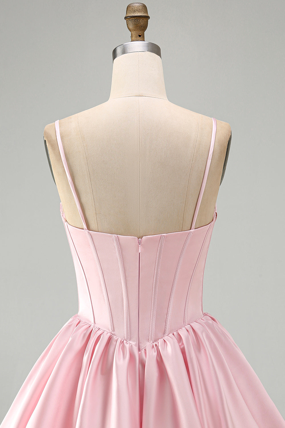 Pink A Line Short Corset Ruched Homecoming Dress with Sequins