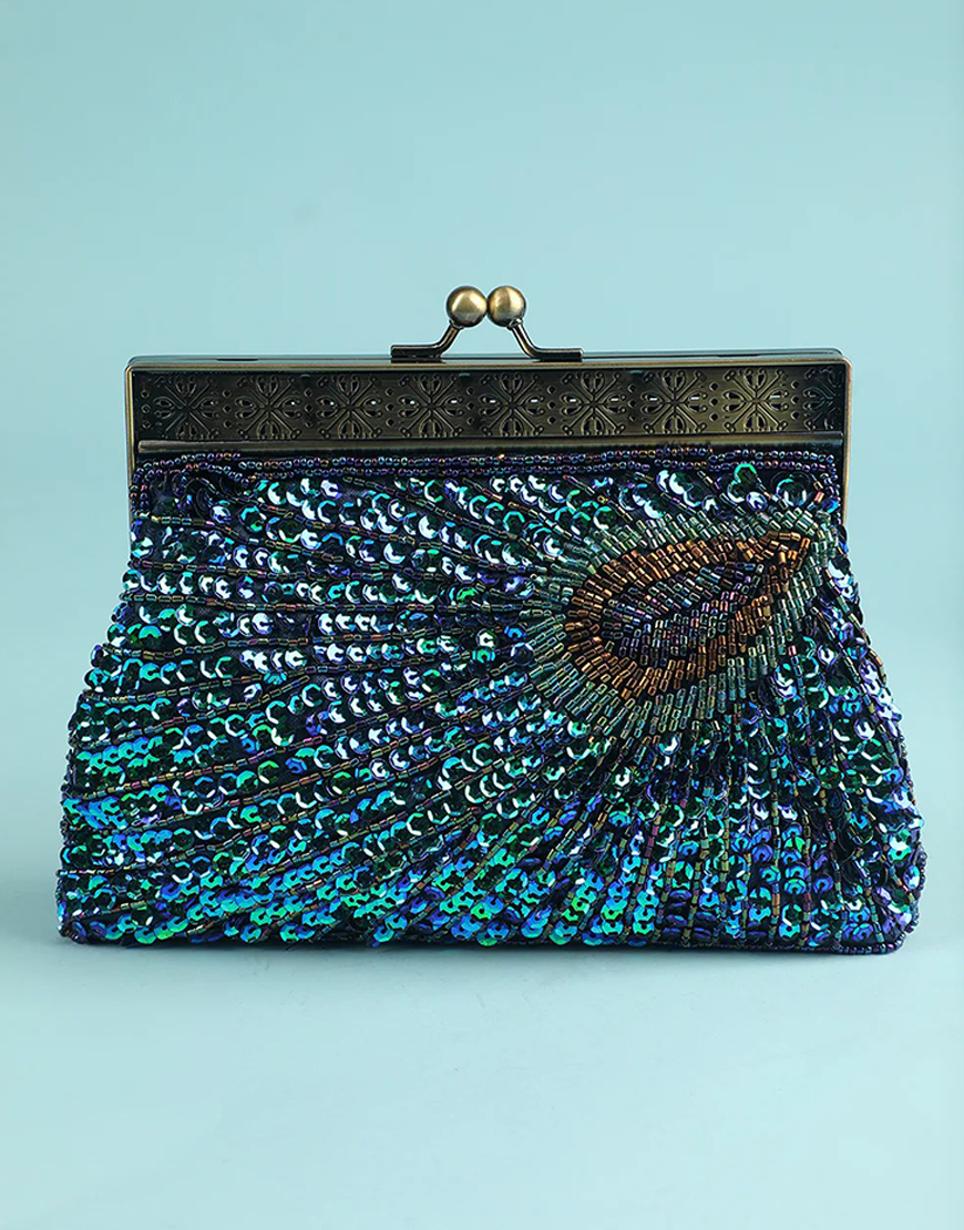 Peacock Green Evening Bag
