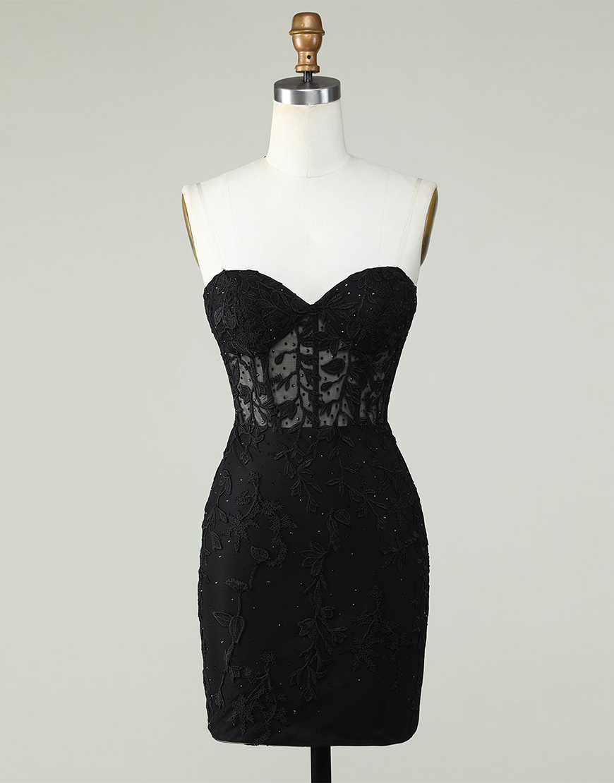 Light Green Strapless Corset Back Tight Homecoming Dress