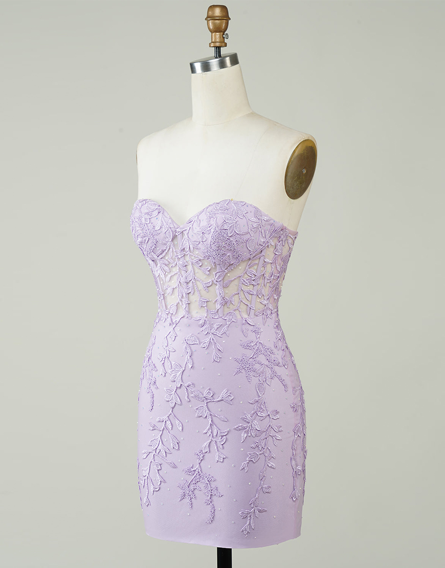 Light Green Strapless Corset Back Tight Homecoming Dress