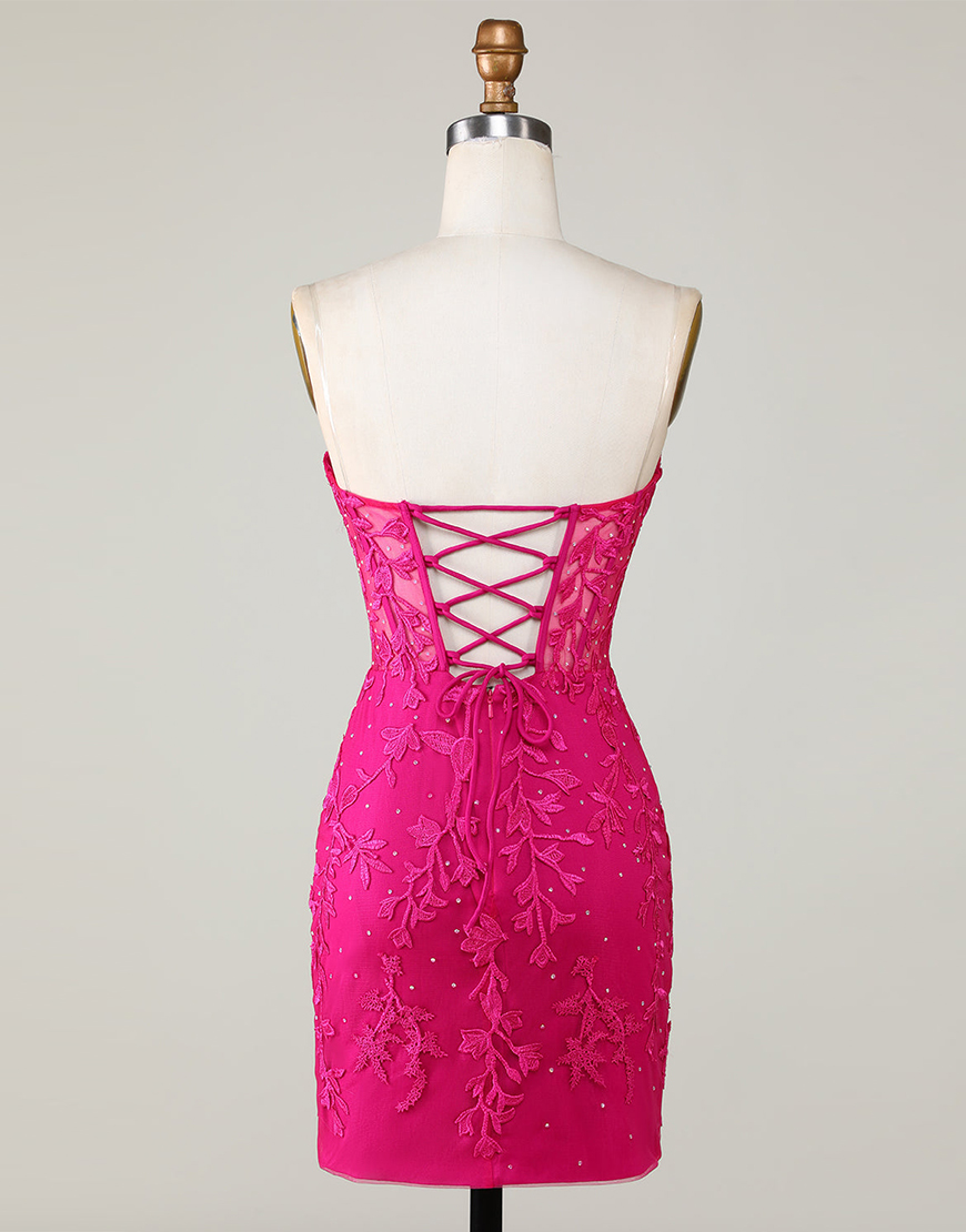 Light Green Strapless Corset Back Tight Homecoming Dress