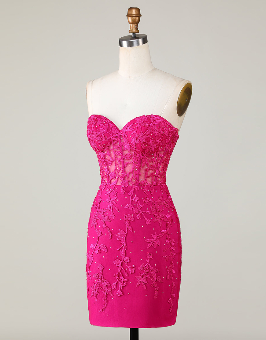 Light Green Strapless Corset Back Tight Homecoming Dress