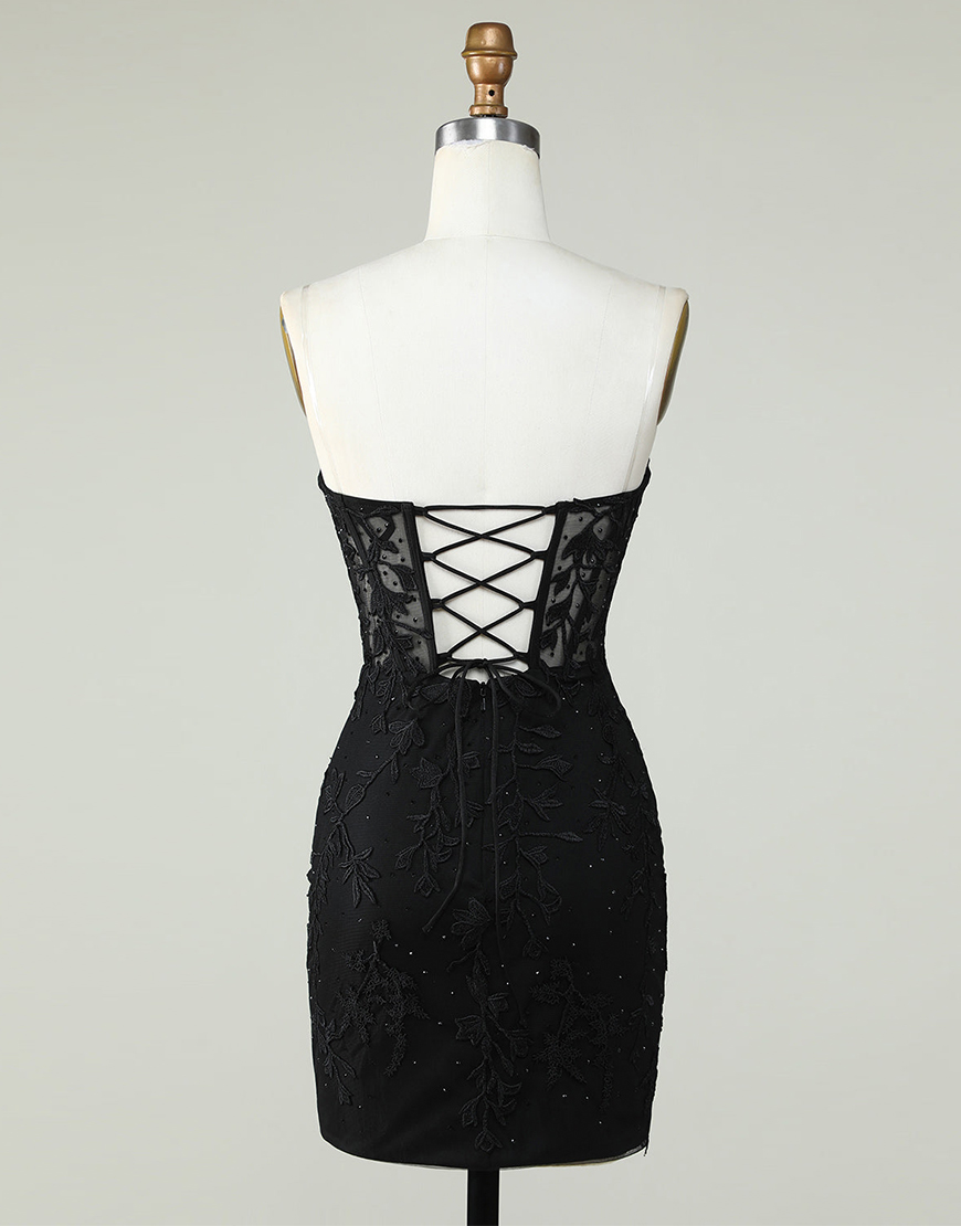 Light Green Strapless Corset Back Tight Homecoming Dress