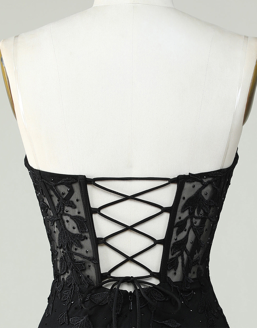 Light Green Strapless Corset Back Tight Homecoming Dress