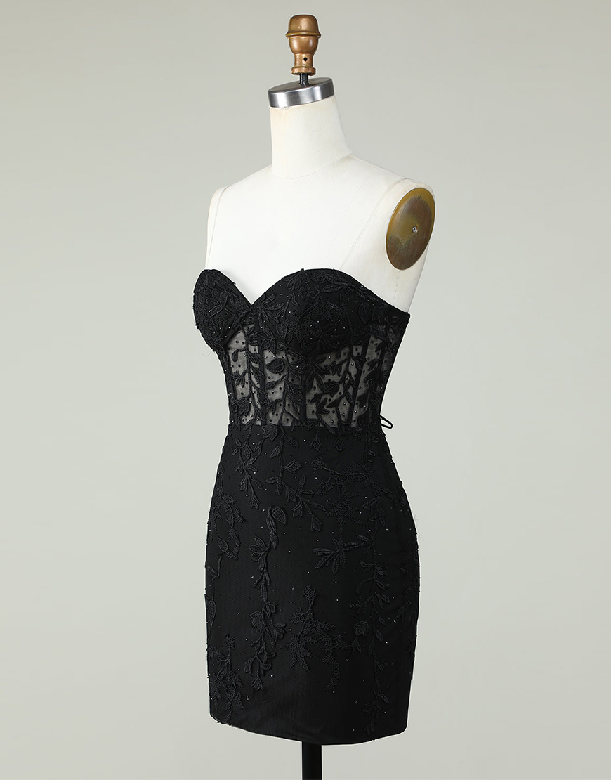 Light Green Strapless Corset Back Tight Homecoming Dress