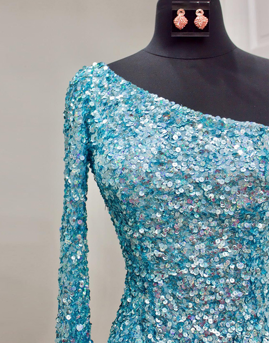 Sexy Glitter One-Shoulder Sequins Homecoming Dress Party Dress