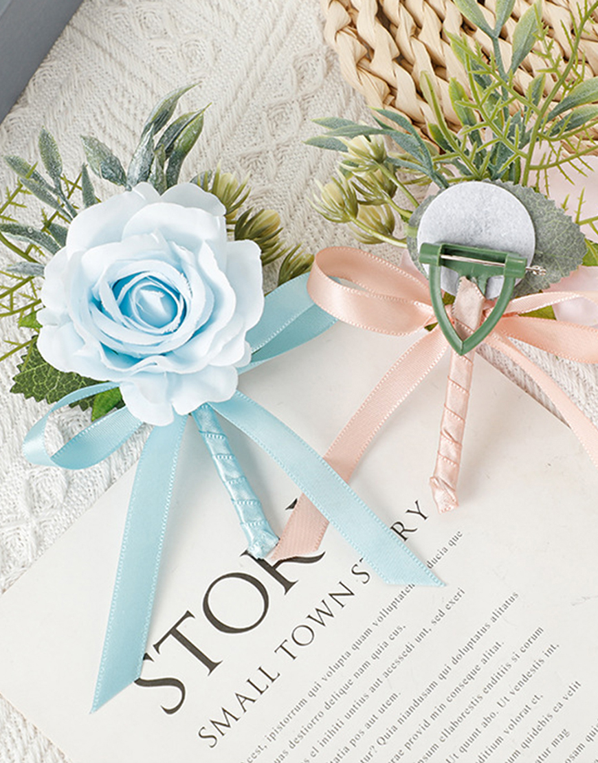 Blue Boutonniere for Homecoming Party