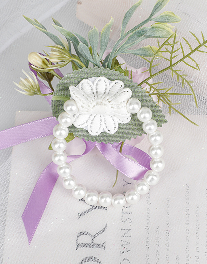 Blue Homecoming Pearl Wrist Corsage