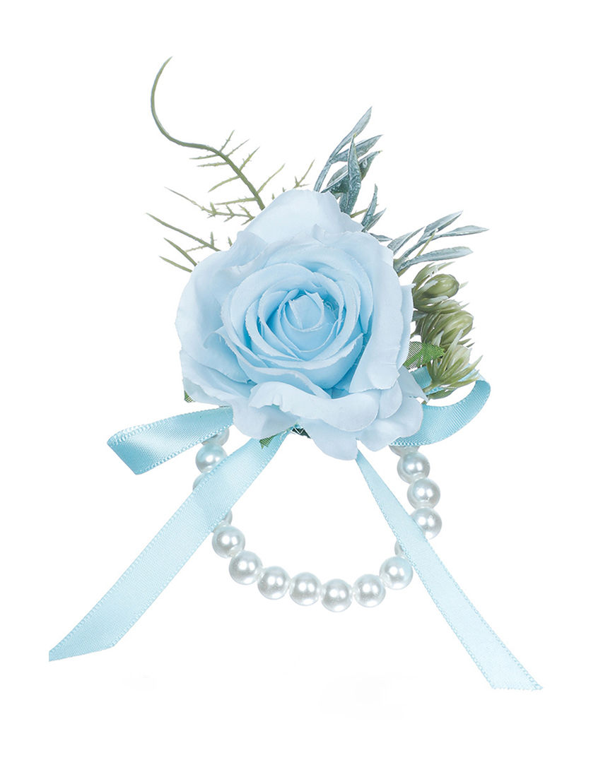 Blue Homecoming Pearl Wrist Corsage