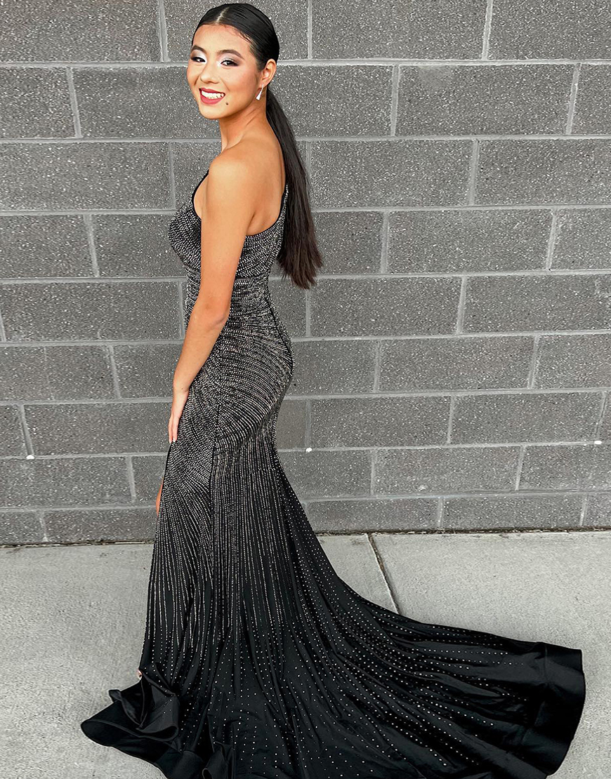 Red Mermaid One Shoulder Prom Dress With Split