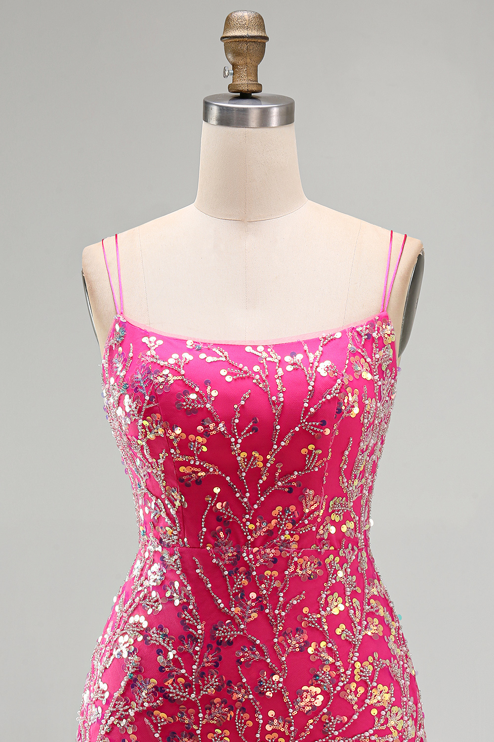 Elegant Fuchsia Beaded Tight Short Homecoming Dress with Fringes