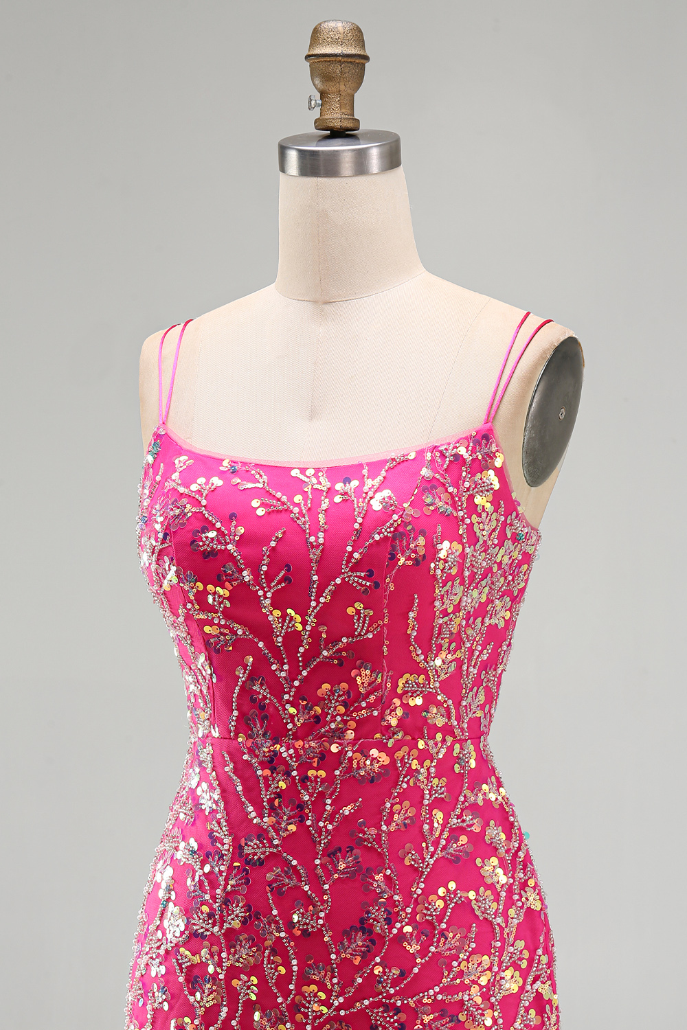 Elegant Fuchsia Beaded Tight Short Homecoming Dress with Fringes