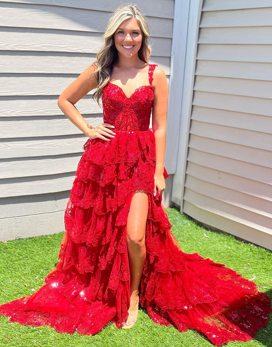 Trendy Gold A-Line Off The Shoulder Long Sequin Prom Dress with Split