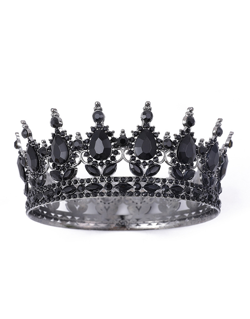 Golden Red Rhinestones Wedding Tiaras and Crown Princess Quinceanera Headpieces