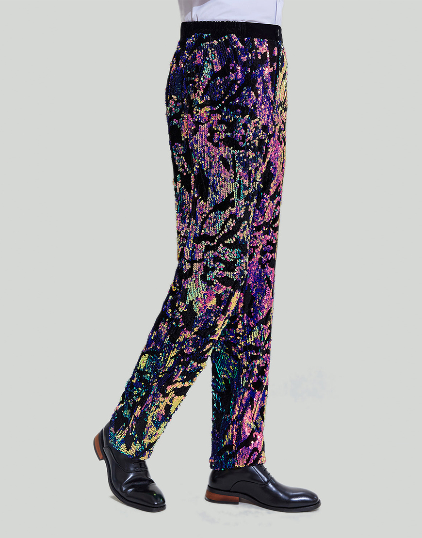 Sparkly Purple Sequins 2 Pieces Shawl Lapel Men's Prom Suits