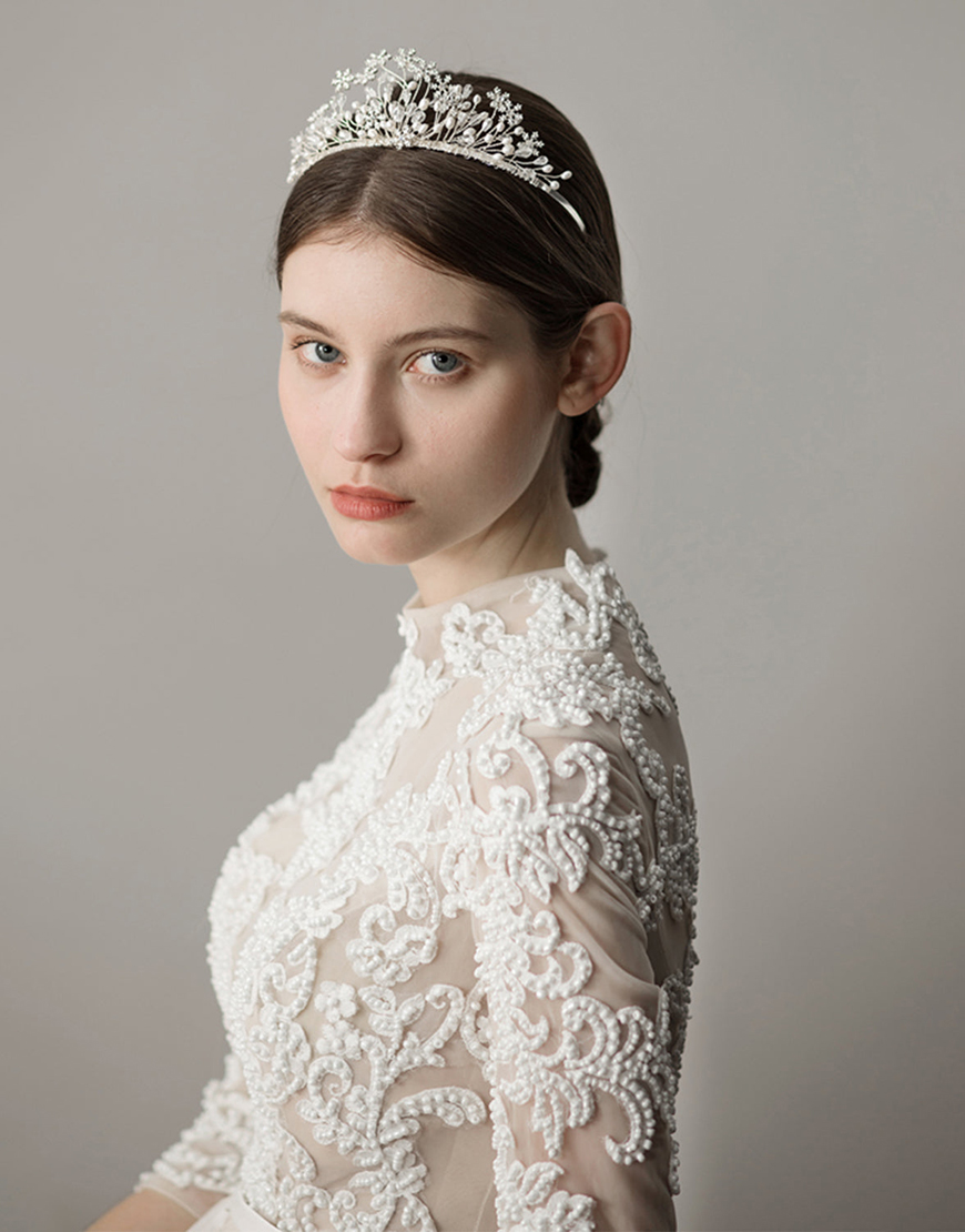 Pearl Snowflake Flower Bridal Crown