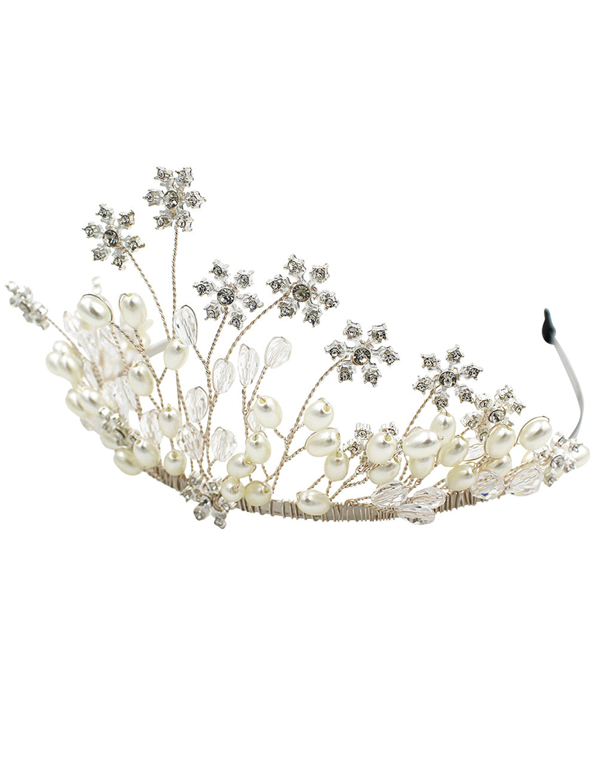 Pearl Snowflake Flower Bridal Crown