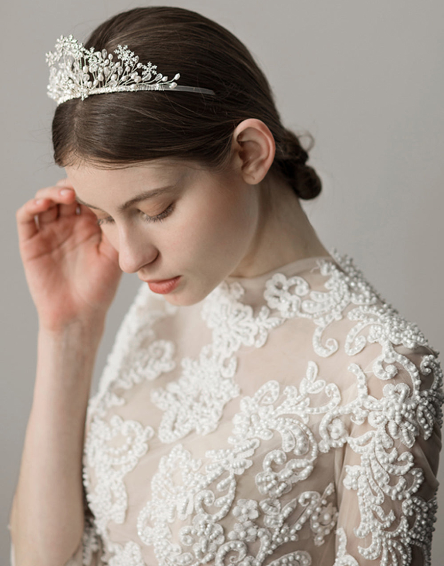 Pearl Snowflake Flower Bridal Crown