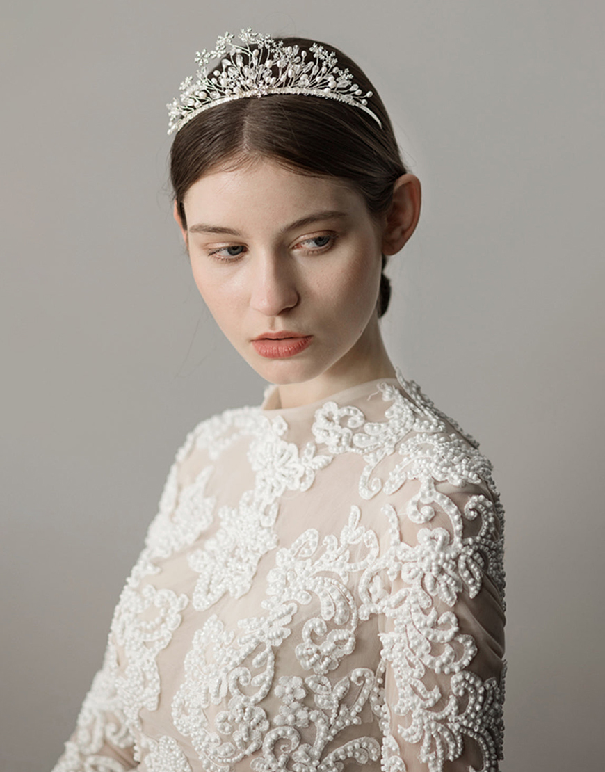 Pearl Snowflake Flower Bridal Crown