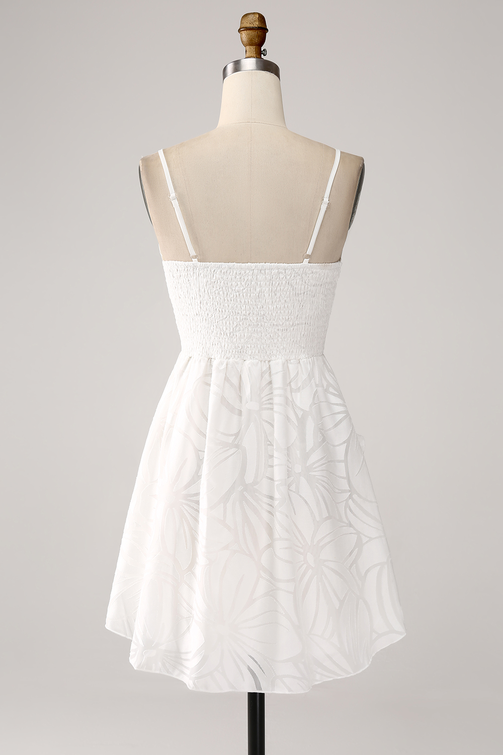 Sheath Spaghetti Straps Mini White Graduation Dress