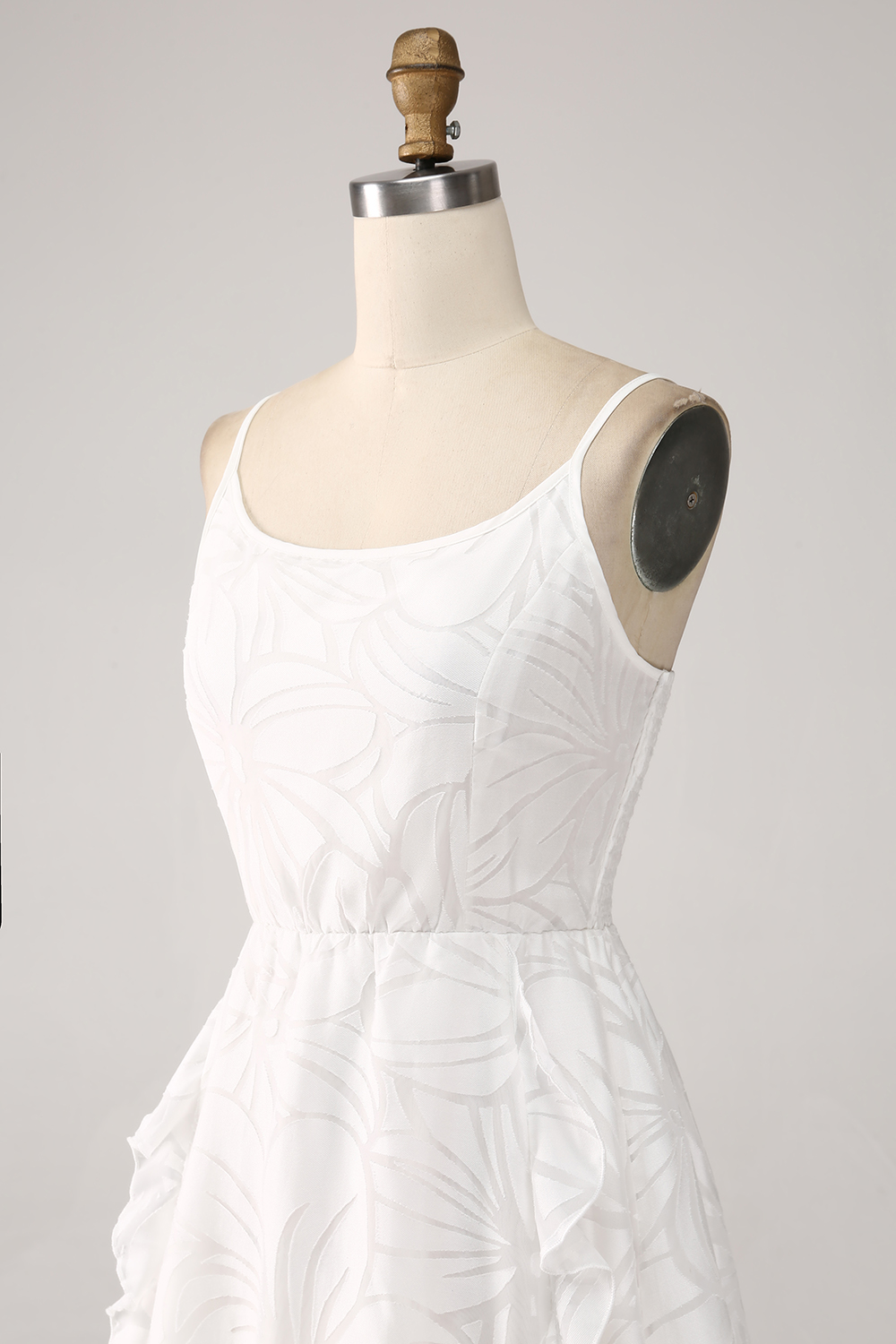 Sheath Spaghetti Straps Mini White Graduation Dress