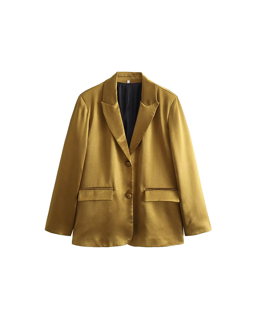 Golden Peak Lapel Women Party Blazer