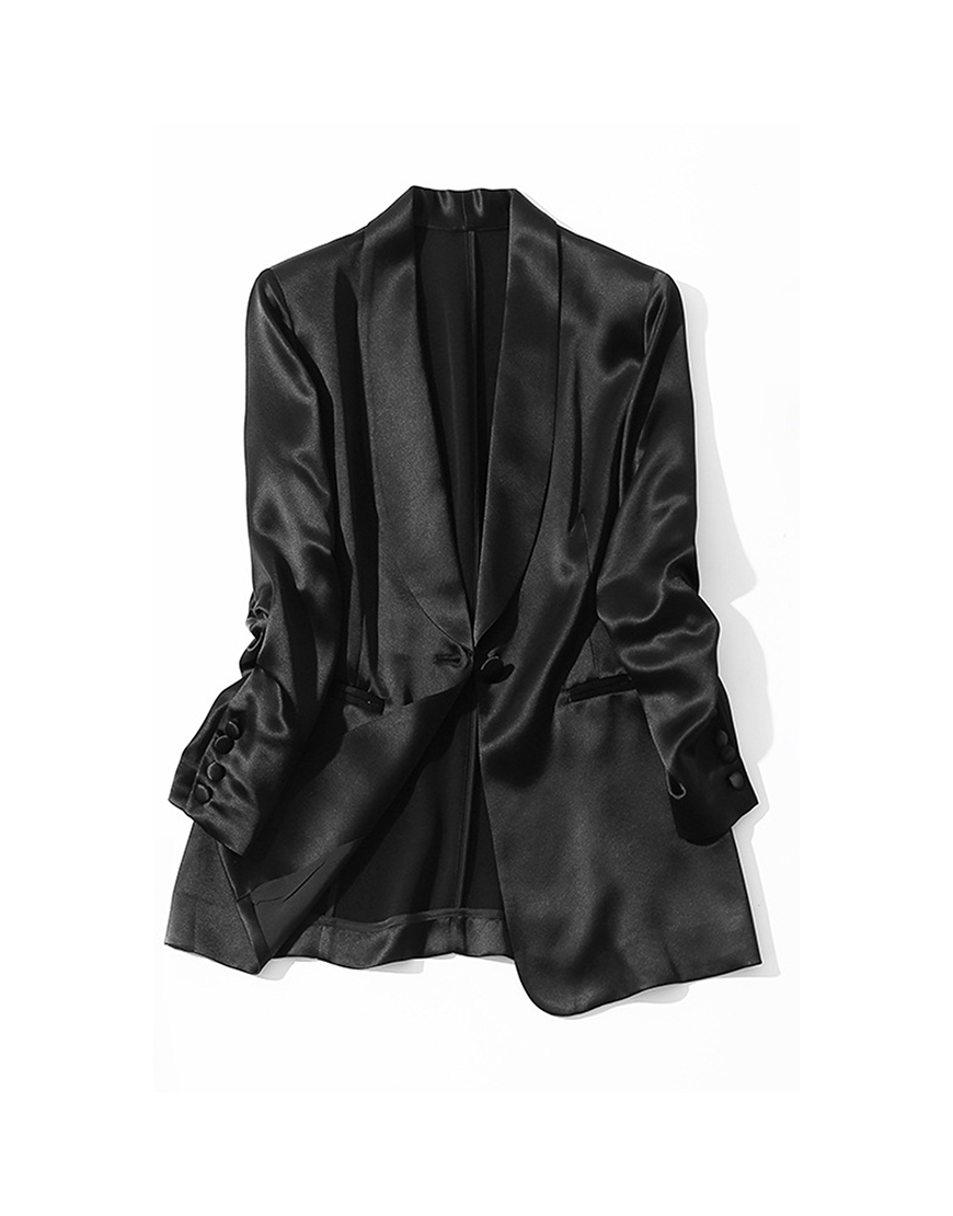 Champagne Shawl Lapel Women Party Blazer