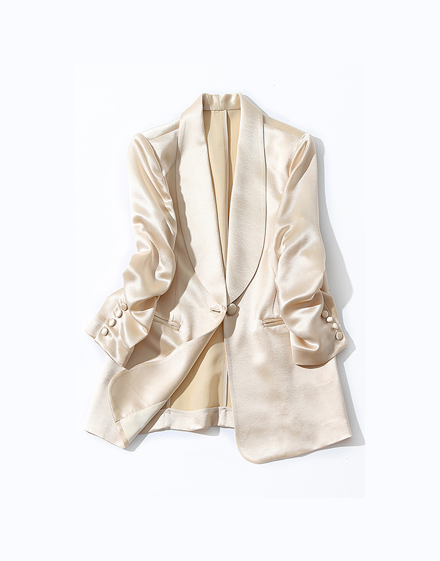 Champagne Shawl Lapel Women Party Blazer