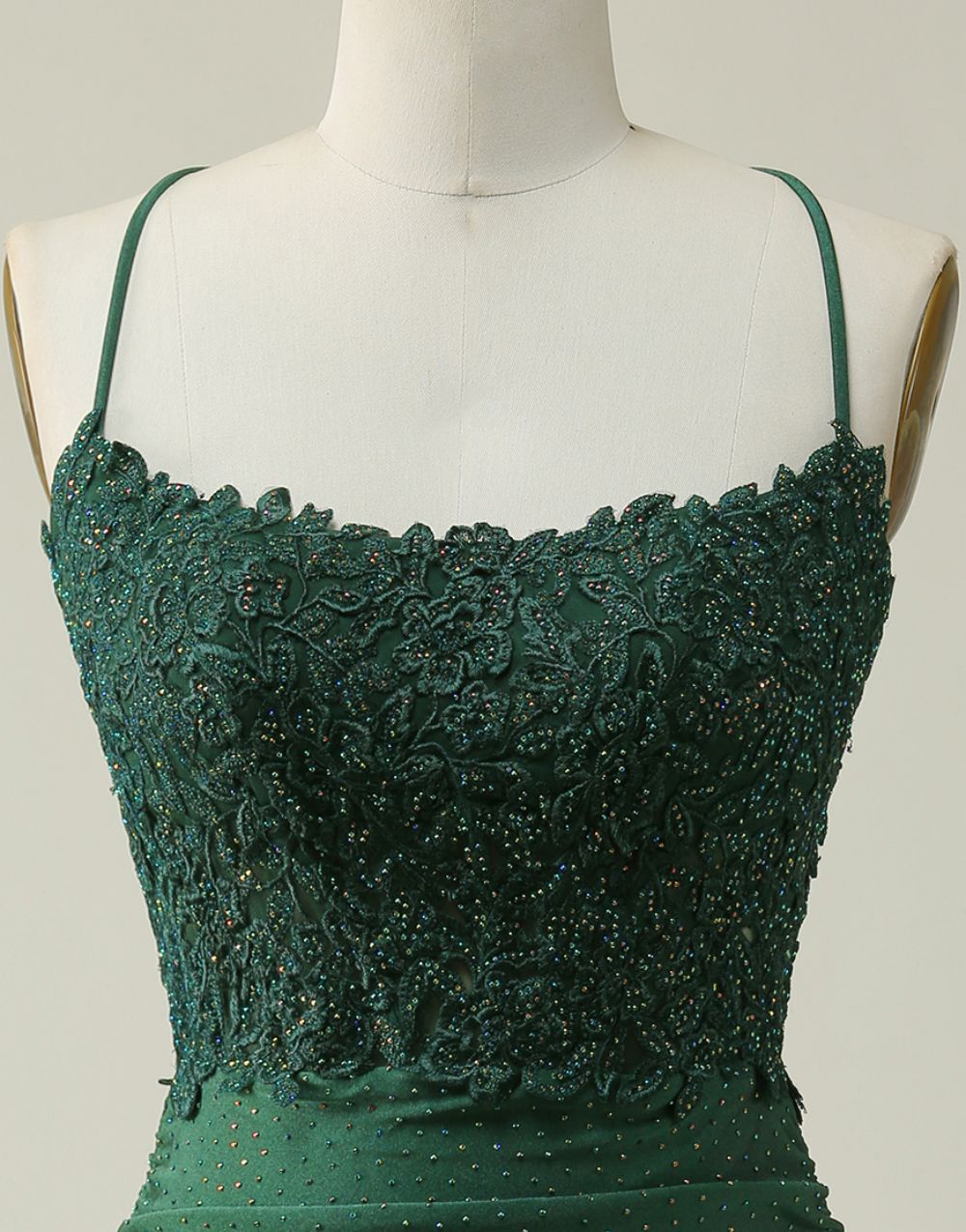 Dark Green Spaghetti Straps Cross Back Short Homecoming Dress