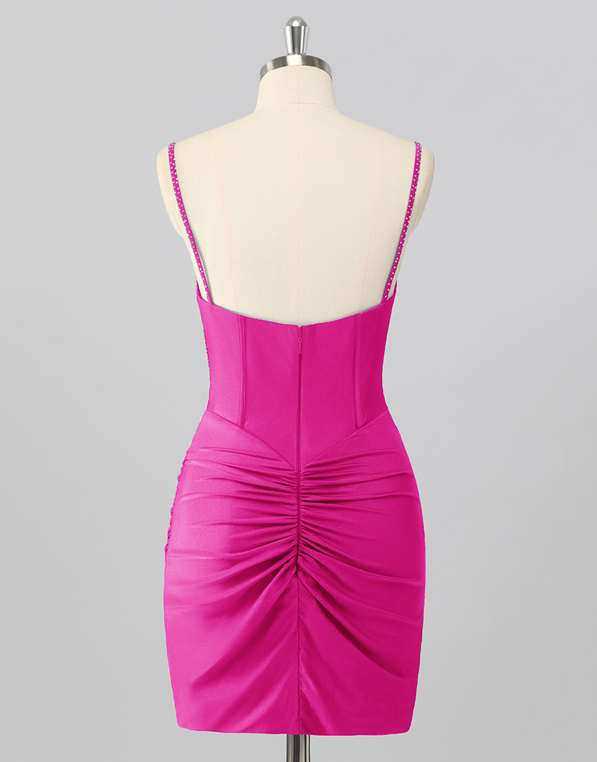 Sparkly Sky Blue V Neck Tight Short Corset Homecoming Dress with Beading