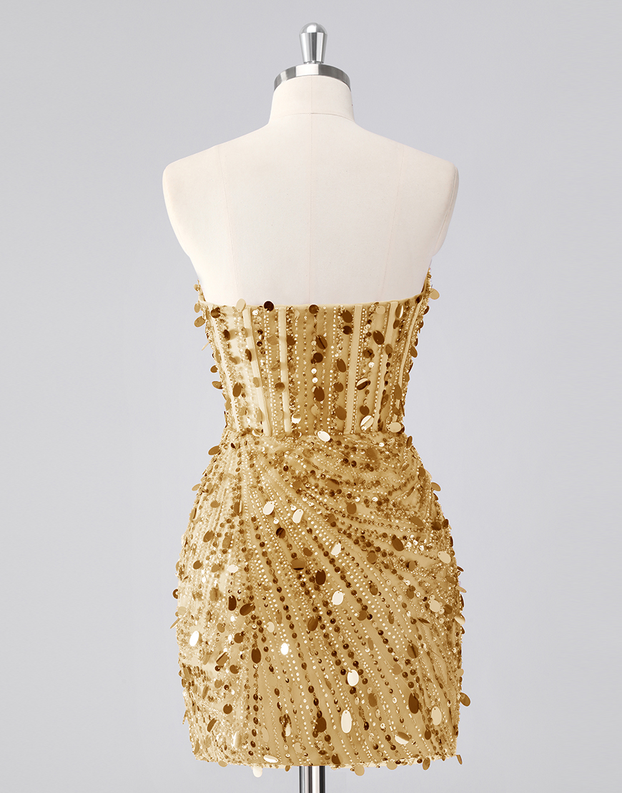 Sparkly Fuchsia Sequin Tight Sweetheart Short Corset Homecoming Dress