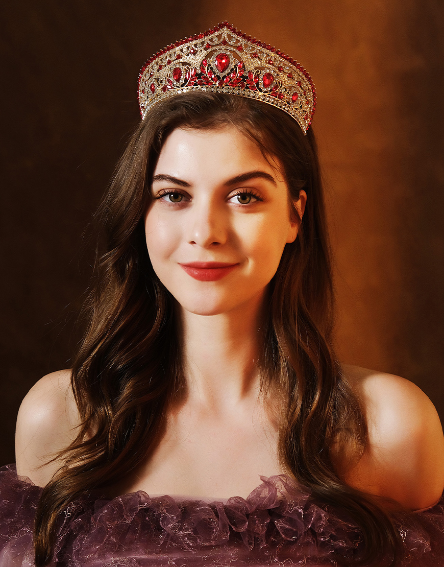 Elegant Golden Crystal Quinceanera Crown Princess Tiaras