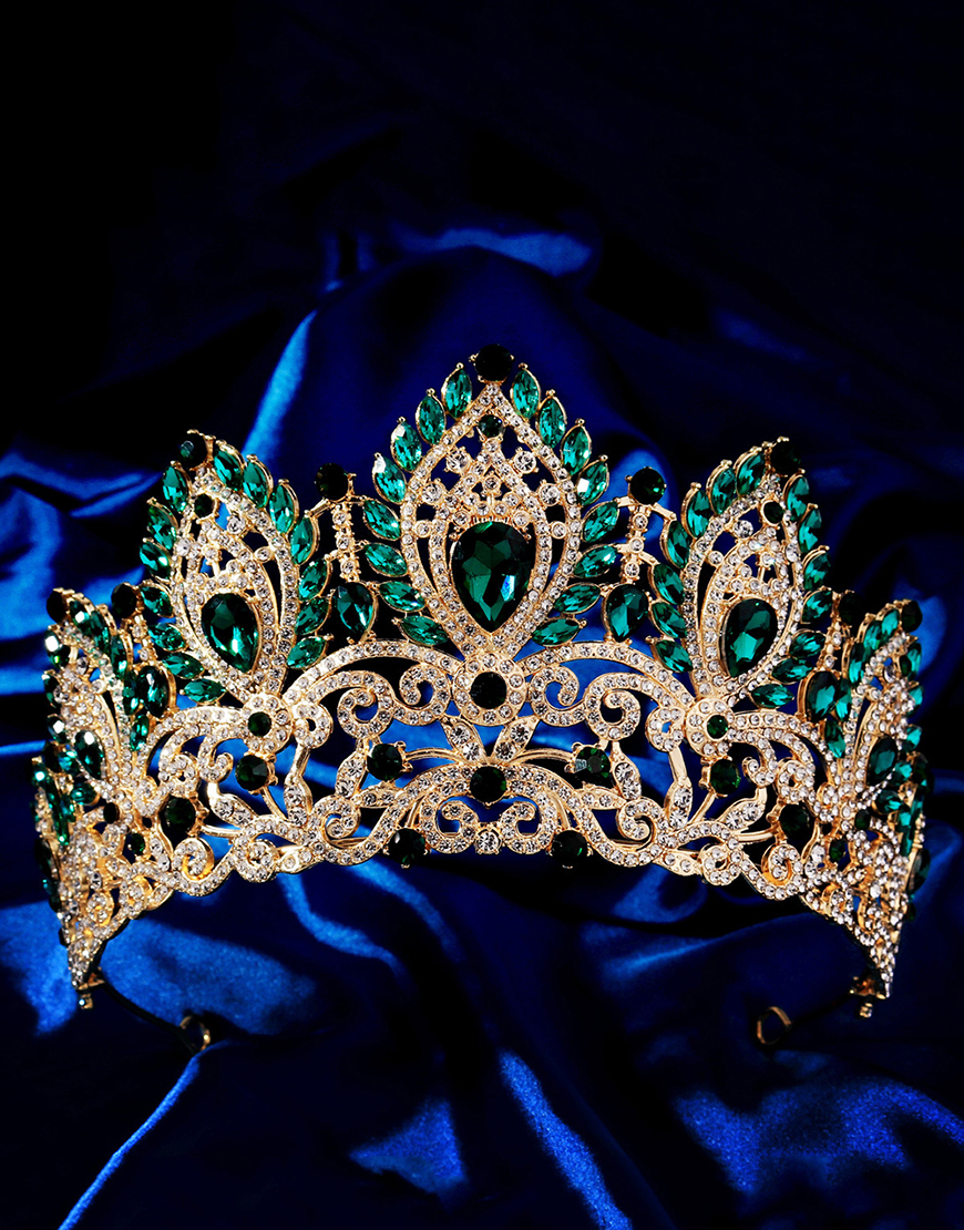 Sparkly Golden Crystal Queen Tiaras Princess Quinceanera Crown