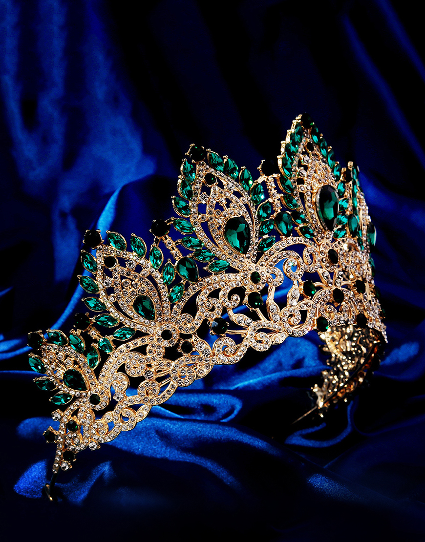 Sparkly Golden Crystal Queen Tiaras Princess Quinceanera Crown
